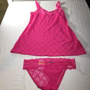 Intimate Bikini Sleepwear Pink Lace